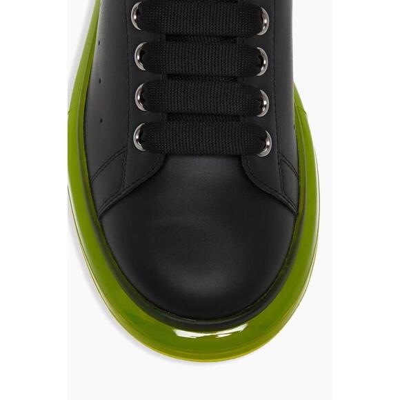 $890 Alexander McQueen Oversized Low Top Clear Green, Black Leather Sneakers 41 main image 15